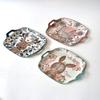 Nordic tableware ceramic flat plate underglaze color double ear square plate household shallow plate long ear free deer bear-F view 2
