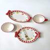 Ceramic tableware red butterfly set cute girl heart rice bowl plate creative dish combination household underglaze color-C view 2