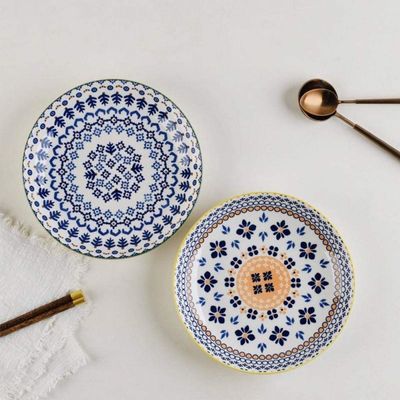 Dinner Plate 20cm Morning Plate Home Hotel Plate-2-piece set