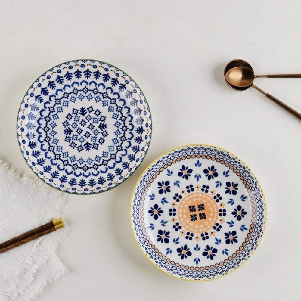 Dinner Plate 20cm Morning Plate Home Hotel Plate-2-piece set