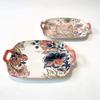Nordic tableware ceramic flat plate underglaze color double ear square plate household shallow plate long ear free deer bear-D view 1