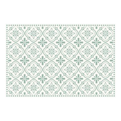 Carolina Creekhouse Vinyl Rug | Isabella 042098UA | Vinyl Floor Mat | Decorative, Vintage, Waterproof, Eco-Friendly, Non-Slip | Green, 2'x3'