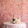 Artificial Flower Wall Panels 4 Pack of 11 Sq ft Flower Wall Mat Silk Hydrangea Flower Panels for Backdrop Wedding Wall Decoration - UV Protected (Blush/Rose Gold) view 1