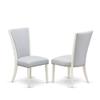 East West Furniture X096VE005-7 7 Piece Kitchen Table & Chairs Set Consist of a Rectangle Dining Room Table with X-Legs and 6 Grey Linen Fabric Upholstered Chairs, 36x60 Inch, Multi-Color view 4