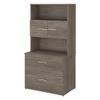 Bush Business Furniture Office 500 2 Drawer Lateral File Cabinet with Hutch, 36W, Modern Hickory view 1