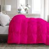 100% Organic Cotton 1 Pc Pinch Pleated Comforter With 2 Decorative Pillow Shams 500 GSM Ultra Soft, Fluffy, Lightweight Comforter For All Season King|Hot Pink |3 PC-Pinch Pleat Comforter Set view 3