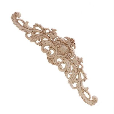DUO ER Household Rectangle Carving Natural Wood Appliques for Furniture Decal Unpainted Vintage Decor Mouldings Decorative Cabinet Wood