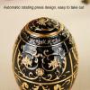 Omabeta Black Gold Tin Alloy + PP Rotating Press Toothpick Holder Box Dispenser Press Toothpick Holder Rotating Press Toothpick Holder Organizer Container Decoration Home Kitchen Hotel(Gold+Black) view 4