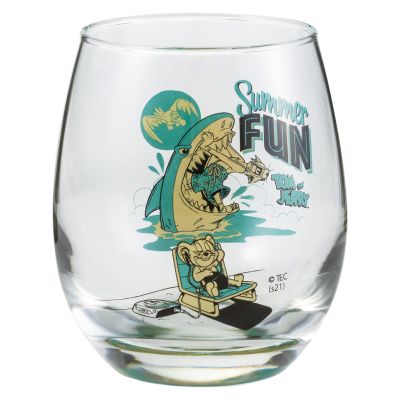 Tom and Jerry SAN3581-1 3D Glass, 11.2 fl oz (330 ml), Shark, Made in Japan