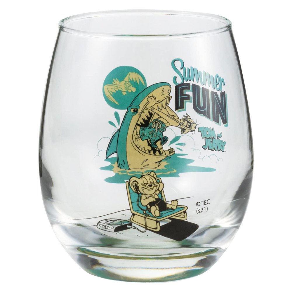 Tom and Jerry SAN3581-1 3D Glass, 11.2 fl oz (330 ml), Shark, Made in Japan