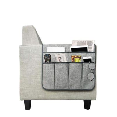 IPENNY Cotton Linen Sofa Couch Remote Control Holder Chair Armrest Caddy Pocket Organizer Storage Bag for Cellphone Tablet Notepad Book Magazines DVD Eyewears Drinker Snacks Holder Pouch