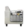 IPENNY Cotton Linen Sofa Couch Remote Control Holder Chair Armrest Caddy Pocket Organizer Storage Bag for Cellphone Tablet Notepad Book Magazines DVD Eyewears Drinker Snacks Holder Pouch view 1