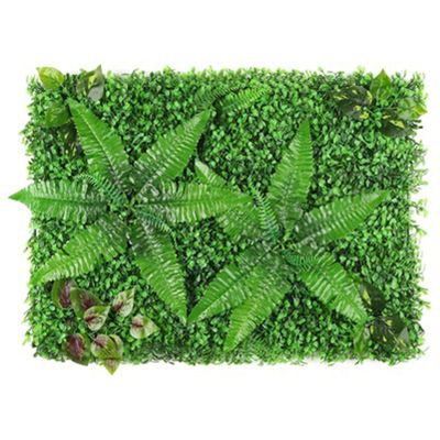QIAOH Artificial Boxwood Panels 4PCS, Boxwood Wall Panels, Faux Grass Decor Outdoor, Green Boxwood Backdrop for Outdoor, Balcony, Garden Fence Screen and Indoor Wall Decoration