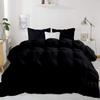 100% Organic Cotton 1 Pc Pinch Pleated Comforter With 2 Decorative Pillow Shams 500 GSM Ultra Soft, Fluffy, Lightweight Comforter For All Season Cal-King|Black |3 PC-Pinch Pleat Comforter Set view 2