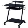 Acme Ordrees Wooden Top Gaming Table with Metal Frame and Casters in Black view 1