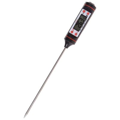Cooking Thermometer, Kitchen Electronic Digital Thermometer Food Probe for Meat Water Milk - Black