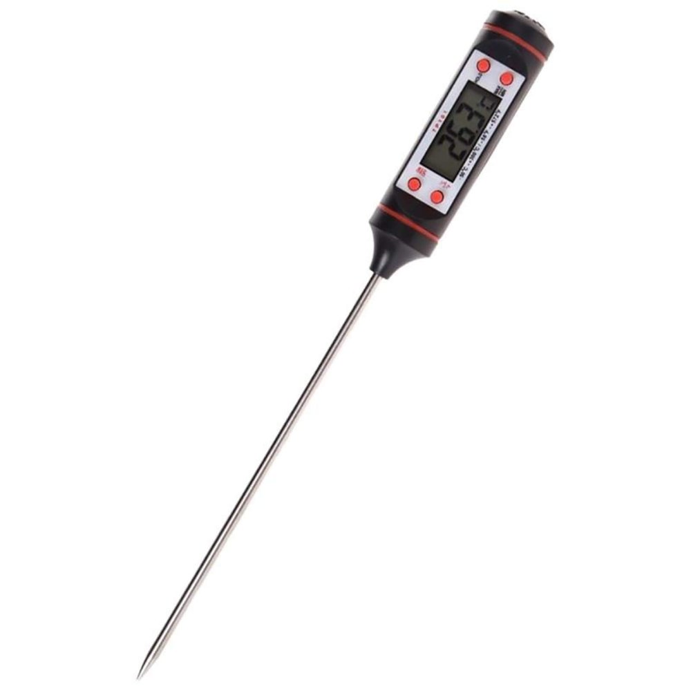 Cooking Thermometer, Kitchen Electronic Digital Thermometer Food Probe for Meat Water Milk - Black