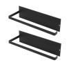 LIU- Paper Towel Rack Under Cabinet 2 Pieces Self-Adhesive Wall-Mounted Towel Cling Film Storage Rack for Kitchen and Bathroom(Color:Black) view 1