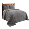 Better Trends Chenille Bedspread Set 3 Pieces Gray 100% Cotton King Size Bedspread Medallion Pattern 2 King Shams Luxurious Feel Perfect for Gifting All Seasons, Machine Washable, Rio Collection view 2
