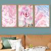 SIGNWIN Canvas Print Wall Art Set Pink & Blue Neon Acid Collage with Rose Nature Wilderness Mixed Media Modern Rustic Scenic Colorful for Living Room, Bedroom, Office - 16"x24"x3 Natural view 2