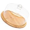 1 Dessert Cake Cover Set Glass Dome Cover with Bamboo Plate Round Dessert Serving Plate Clear Cake Stand Cake Display Cloche Dome Platter Cover 23. Glass Cake Dome 5cm Mini Cake Plate view 1