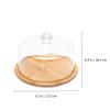 1 Dessert Cake Cover Set Glass Dome Cover with Bamboo Plate Round Dessert Serving Plate Clear Cake Stand Cake Display Cloche Dome Platter Cover 23. Glass Cake Dome 5cm Mini Cake Plate view 2