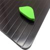 Happyyami Fast Defrosting Mat Fast Defrosting Tray Aluminum Rapid Thawing Plate Board Meat Defroster with 4 Silicone Corner Pad for Meat Pork Beef Fish Black 23x16. 5cm Food Holder Dish view 3