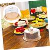 1 Wooden Cupcake Server Set Glass Dome Cover with Bamboo Plate Round Dessert Serving Plate Clear Cake Stand Cake Display Cloche Dome Platter Cover Glass Cake Dome 21cm Dessert Cake Cover view 3