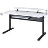 Acme Vildre Wooden Top Gaming Table with USB Port in Black and White view 1