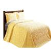 Better Trends Chenille Bedspread Set 3 Pieces Yellow 100% Cotton Queen Size Bedspread Medallion Pattern 2 Standard Shams Luxurious Feel Perfect for Gifting All Seasons Machine Washable Rio Collection view 2