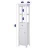 Spirich Bathroom Freestanding Storage Cabinet with Two Tier Open Shelves, Tall Slim Cabinet with Door and Drawer, Floor Linen Tower (White) view 2
