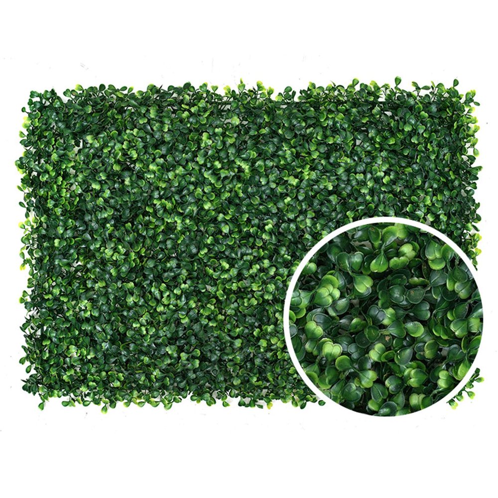 QIAOH Artificial Boxwood Hedge Panels 8PCS, Topiary Plant Wall Hedge Mat, Greenery Backdrop with Stand, UV Protected Faux Greenery Mats for Both Outdoor or Indoor Decoration
