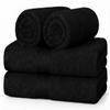 Ample Decor Bathroom Hand Towel 18 X 28 Inch 600 GSM 100% Cotton, Soft Absorbent - 4 Pcs Black view 1