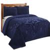 Better Trends Chenille Bedspreads Queen Size, Navy 100% Cotton Chenille Medallion Design Tufted Bedding Coverlet Soft Lightweight, 102"x110" with 2 Sham 3 Pieces Set Ashton Collection view 2