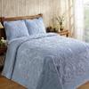Better Trends Chenille Bedspreads Full/Double Size, Blue 100% Cotton Chenille Medallion Design Tufted Bedding Coverlet Soft Lightweight, 96"x110" with 2 Sham, 3 Pieces Set Ashton Collection view 1