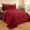 Better Trends Chenille Bedspreads Full/Double Size, Burgundy 100% Cotton Chenille Medallion Design Tufted Bedding Coverlet Soft Lightweight, 96"x110" with 2 Sham, 3 Pieces Set Ashton Collection view 1
