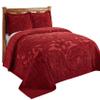 Better Trends Chenille Bedspreads Full/Double Size, Burgundy 100% Cotton Chenille Medallion Design Tufted Bedding Coverlet Soft Lightweight, 96"x110" with 2 Sham, 3 Pieces Set Ashton Collection view 2