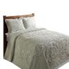 Better Trends Chenille Bedspreads King Size, Sage 100% Cotton Chenille Medallion Design Tufted Bedding Coverlet Soft Lightweight, 120"x110" with 2 King Sham 3 Pieces Set Ashton Collection view 2