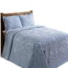 Better Trends Chenille Bedspreads Twin Size, Blue 100% Cotton Chenille Medallion Design Tufted Bedding Coverlet Soft Lightweight, 96"x110" with 1 PC Sham 2 Pieces Set Ashton Collection view 2