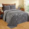 Better Trends Chenille Bedspreads King Size, Gray 100% Cotton Chenille Medallion Design Tufted Bedding Coverlet Soft Lightweight, 120"x110" with 2 King Sham 3 Pieces Set Ashton Collection view 1