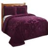Better Trends Chenille Bedspreads Full/Double Size, Plum 100% Cotton Chenille Medallion Design Tufted Bedding Coverlet Soft Lightweight, 96"x110" with 2 Sham, 3 Pieces Set Ashton Collection view 2