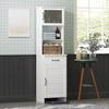 Spirich Tall Bathroom Storage Cabinet, Floor Narrow Linen Cabinet with Single Door and Drawers, Freestanding Wood Cabinet for Bathroom, Living Room, Kitchen, Whtie view 1