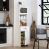 Spirich Tall Bathroom Storage Cabinet, Floor Narrow Linen Cabinet with Single Door and Drawers, Freestanding Wood Cabinet for Bathroom, Living Room, Kitchen, Whtie view 3