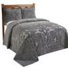 Better Trends Chenille Bedspreads Queen Size, Gray 100% Cotton Chenille Medallion Design Tufted Bedding Coverlet Soft Lightweight, 102"x110" with 2 Sham 3 Pieces Set Ashton Collection view 2