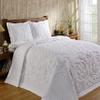 Better Trends Chenille Bedspreads Queen Size, White 100% Cotton Chenille Medallion Design Tufted Bedding Coverlet Soft Lightweight, 102"x110" with 2 Sham 3 Pieces Set Ashton Collection view 1