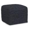 SIMPLIHOME Fredrik Square Pouf - 18 inch Wide Genuine Woven Leather Ottoman in Dark Blue, Boho-Style Footstool or Extra Seating for Living Room or Bedroom with Polystyrene Bead Filling, Assembled view 1