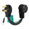 Eversimpleinc 4 to 3 Prong Dryer Adapter with Green Ground Wire - Connects New Dryer to Old Receptacle, 10-30P to 14-30R view 1