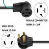 Eversimpleinc 4 to 3 Prong Dryer Adapter with Green Ground Wire - Connects New Dryer to Old Receptacle, 10-30P to 14-30R view 2