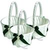 Alex Emotions Ivory Flower Girl Basket and Ring Bearer Pillow Set Wedding Basket and Ring Pillow Set | Handmade Wedding Pillow and Basket, Ivory and Hunter Green, 3 Baskets view 1