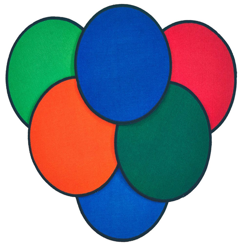 Carpets for Kids KID$Value Plus 9120 Mini Go Rounds Individual Seating Carpet Set of 12-16in Rounds Multi Color